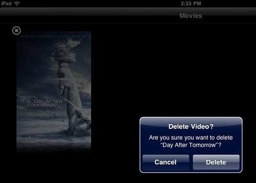 Deleting Movies Directly from Your iPad